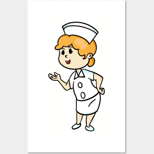 The nurse cartoon style Posters and Art